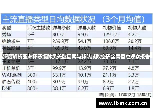 深度解析亚洲杯赛场胜负关键因素与球队成败密码全景盘点观察报告